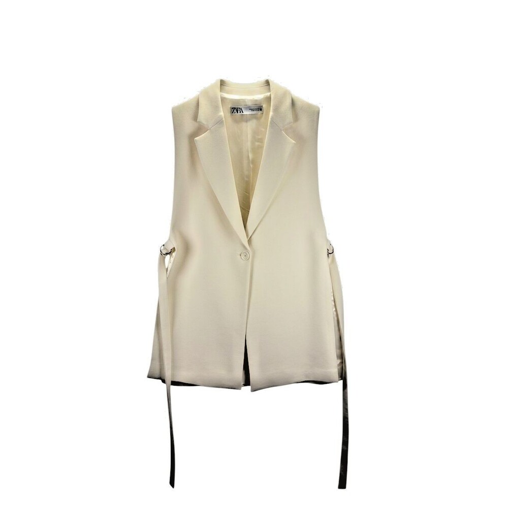 Zara Beige Oversize Sleeveless With Adjustable Side Straps Sz XSmall